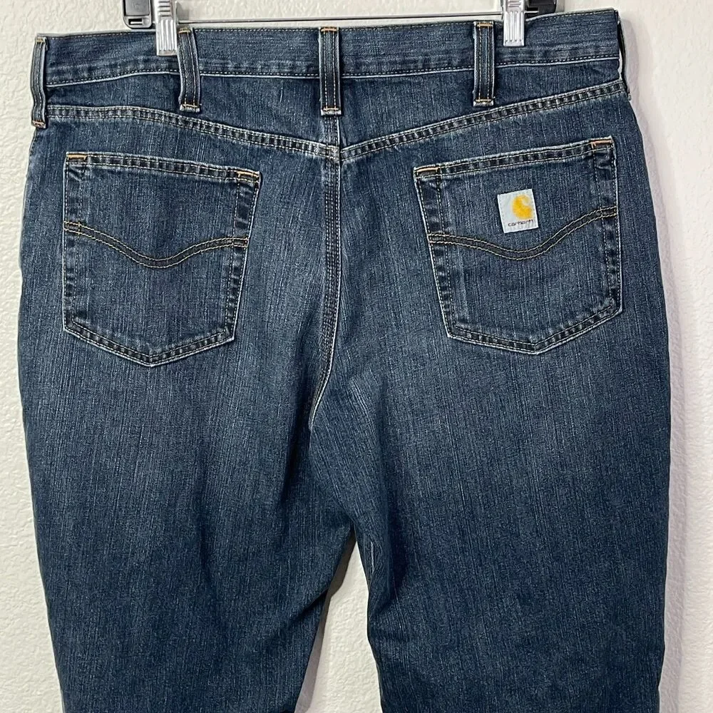 Carhartt Jeans Men’s Relaxed Fit Blue‎ Denim Workwear Straight Leg USA 38X30